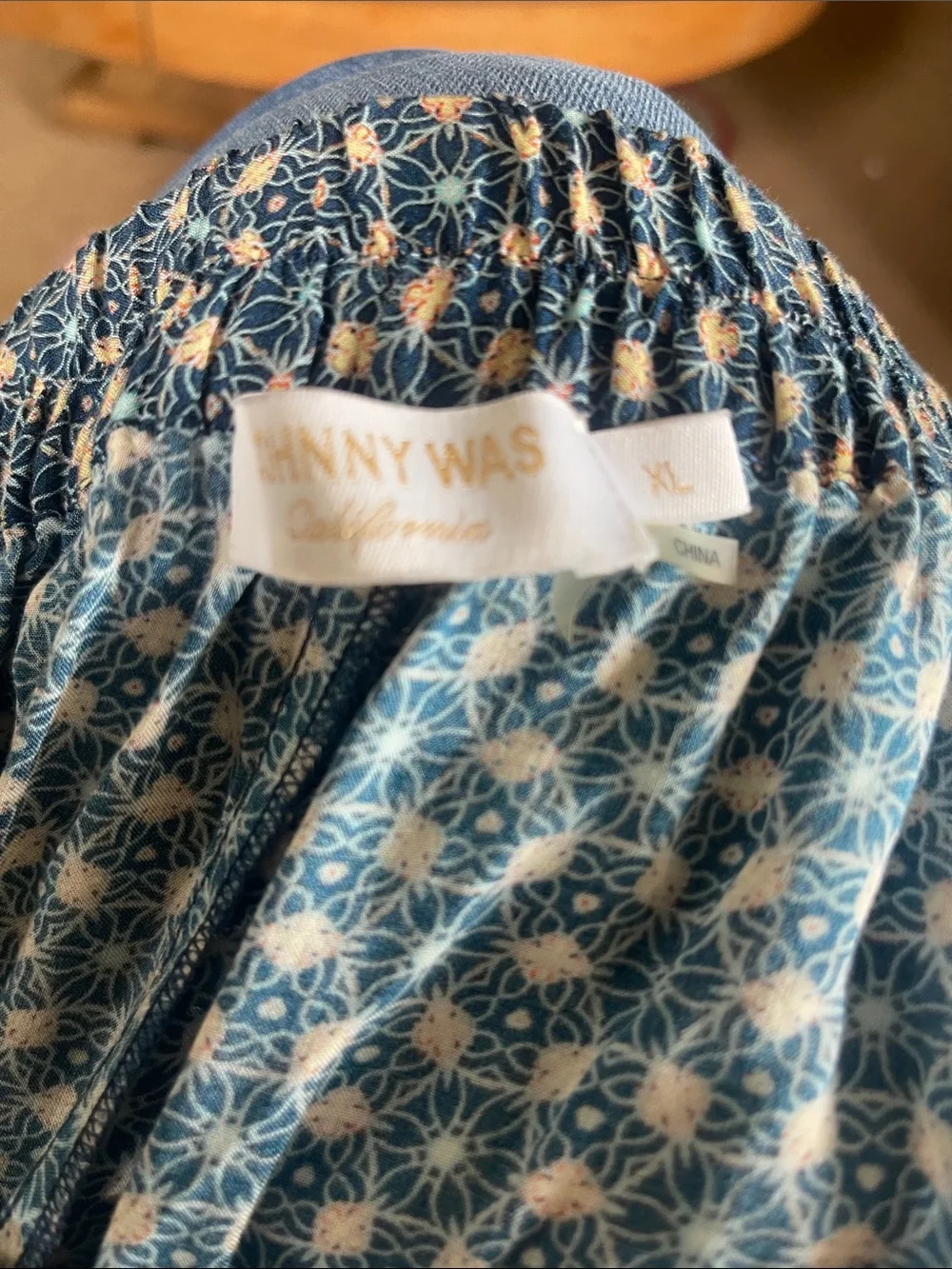 Johnny Was Navy Floral Panel Maxi Skirt XL